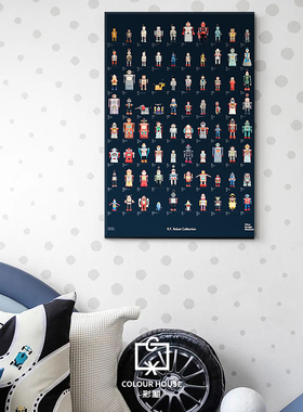 R.F.Robot Collerction 射频机器人当代艺术卡通风格餐厅装饰画