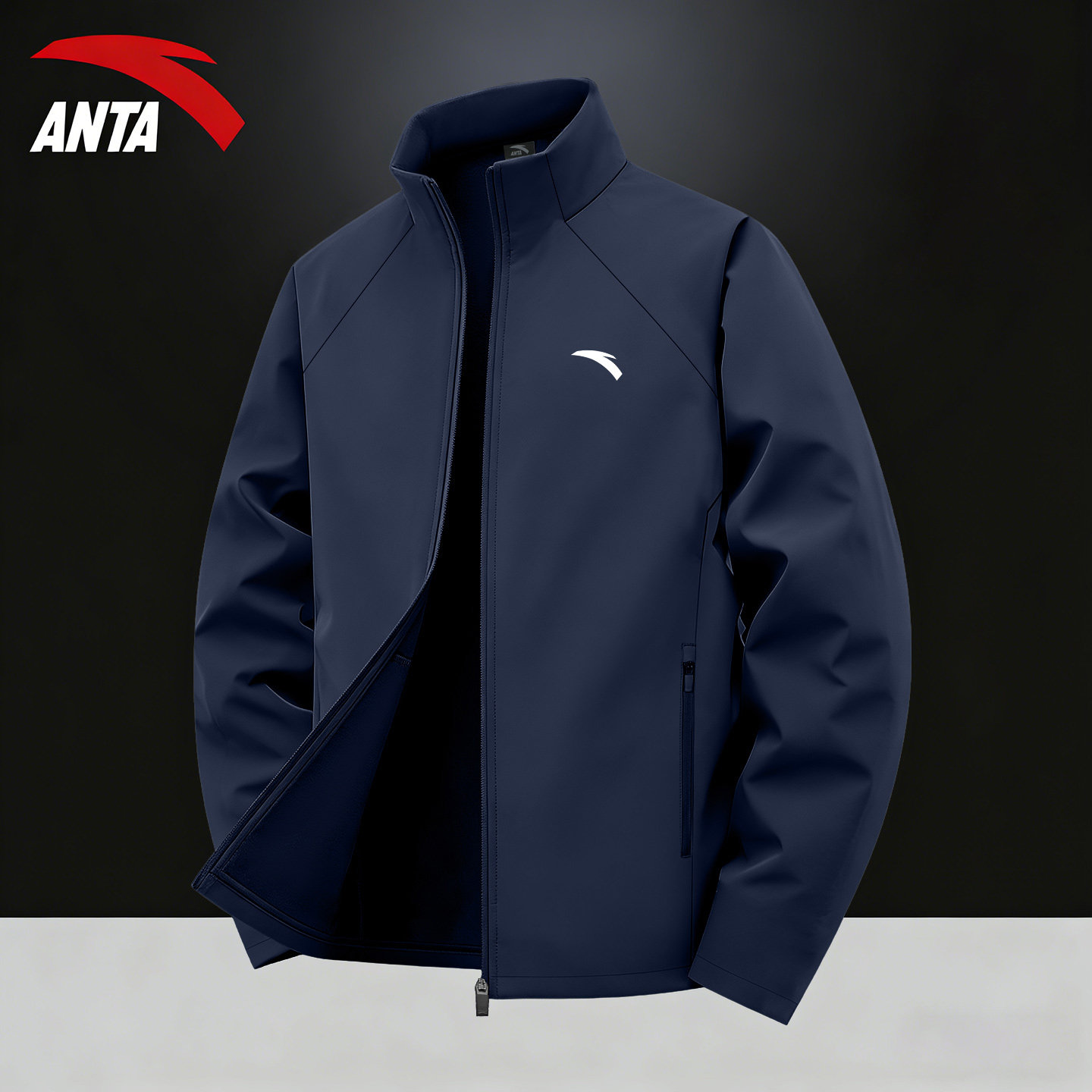 安踏男款外套2026新款春季薄款风衣夹克中年男士爸爸装休闲运动服