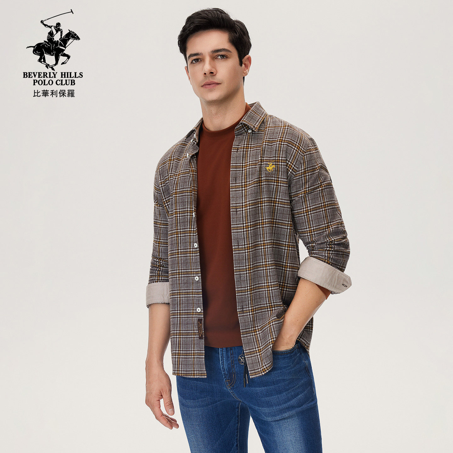 比华利保罗2025秋款长袖衬衫男士商务休闲衬衫外套,男装,衬衫,淘宝优惠券,粉丝福利购,淘宝优惠卷