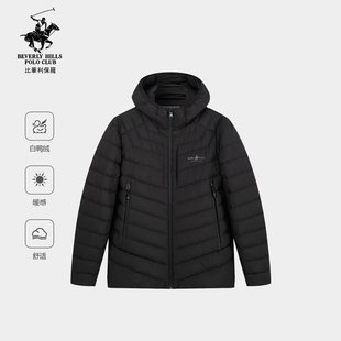 【15D细纱】比华利保罗冬季新款黑色羽绒服男款轻盈超薄保暖外套