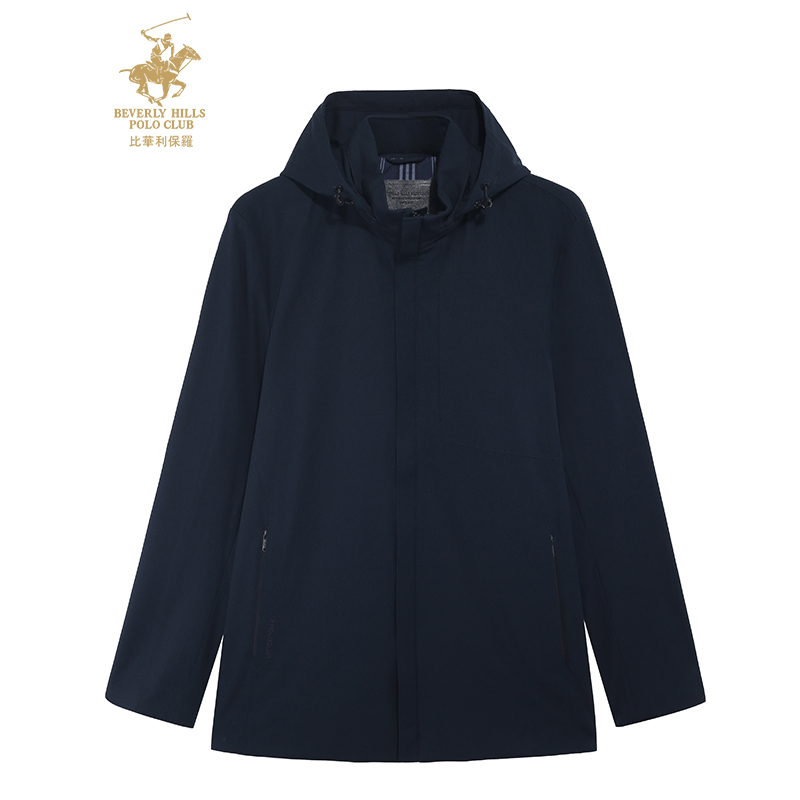 【两种穿着】比华利保罗秋季新款男士外套时尚工装风连帽风衣