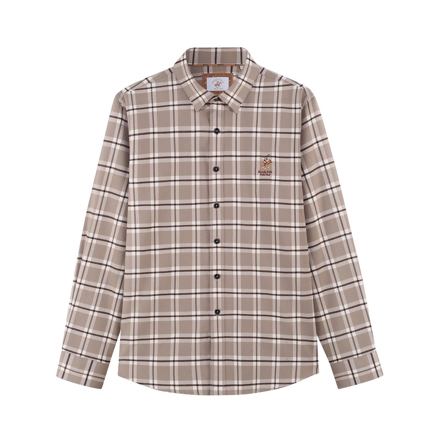 比华利保罗2025男衬衫秋轻奢简约格子男士商务休闲