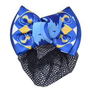 中国建设银行职业头花女工作发夹细网蓝色建行丝巾领花领结蝴蝶结