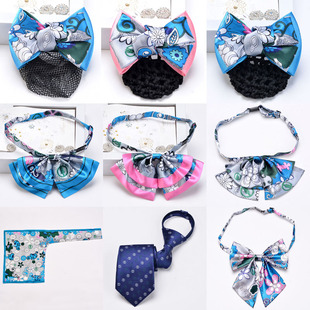 农业农行银行头花领结领花领带细网酒店工作正装上班用发饰发网细