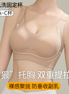 无痕内衣女聚拢小胸收副乳防下垂软支撑提拉调整型固定杯女士文胸