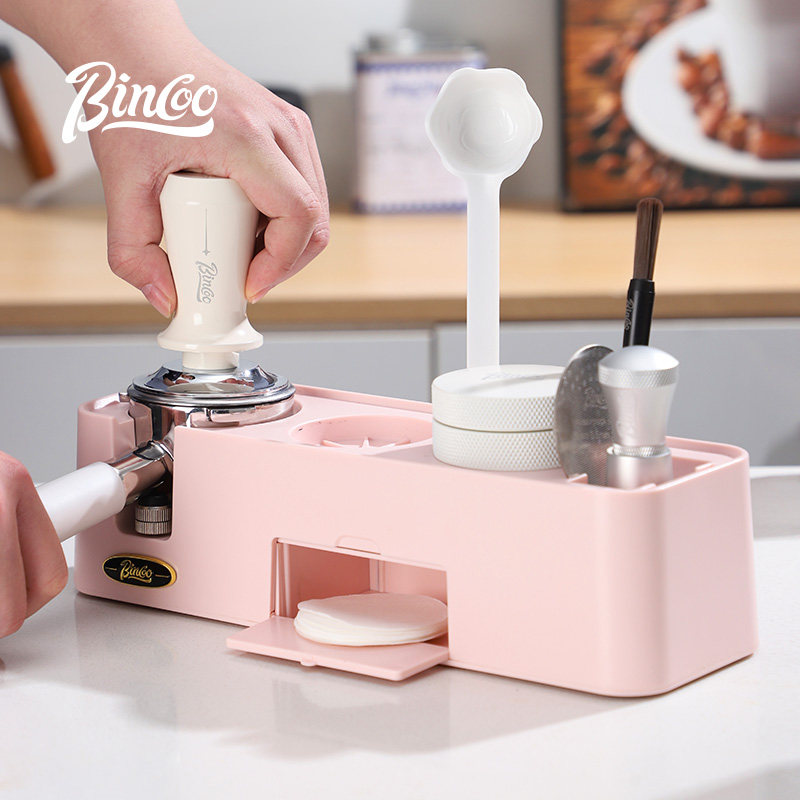 bincoo意式咖啡压粉底座咖啡器具全套压粉锤咖啡机配件收纳压粉座