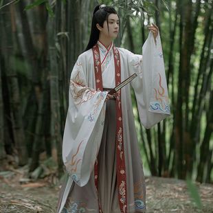 2024同款男装战国汉服道袍少年戏服cosplay飞鱼服宋制袍古装剧锦