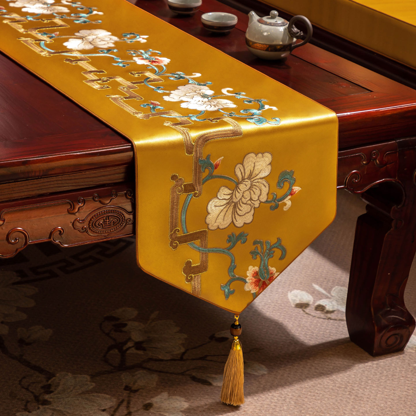 新中式桌旗防水茶席茶垫茶桌垫布