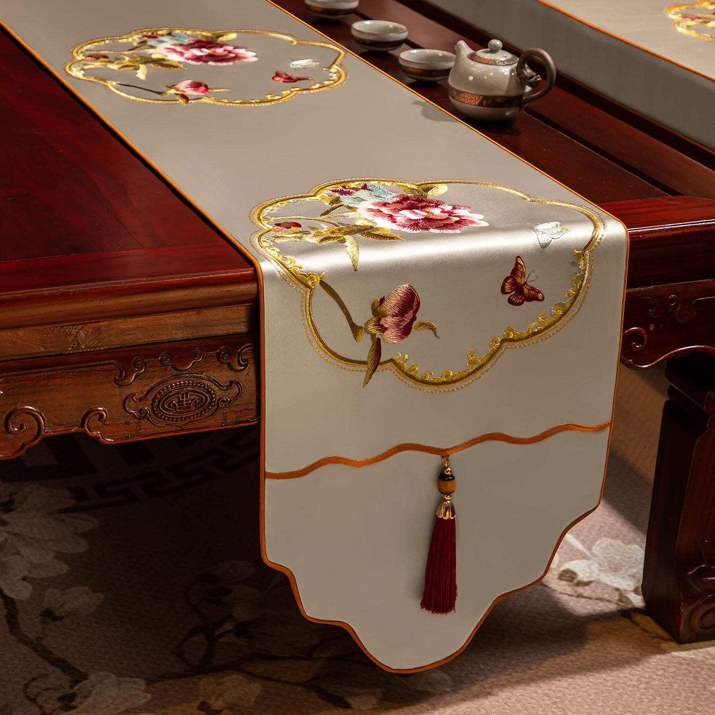 新中式桌旗禅意防水茶席轻奢高端茶几旗茶台桌布长条柜旗茶桌垫布,居家布艺,茶席,淘宝优惠券,粉丝福利购,淘宝优惠卷