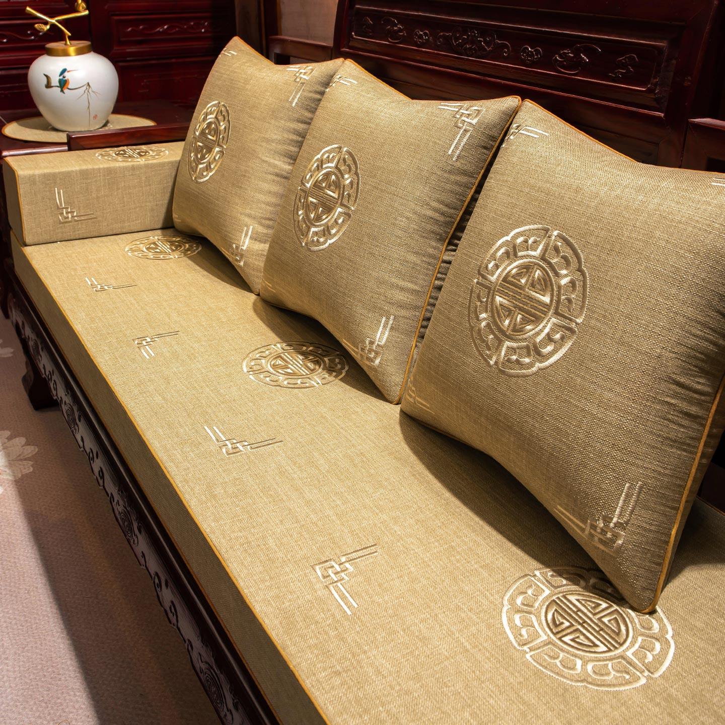 新中式实木家具沙发垫套罩红木沙发椰棕坐垫罗汉床海棉垫五件套,居家布艺,飘窗垫,淘宝优惠券,粉丝福利购,淘宝优惠卷