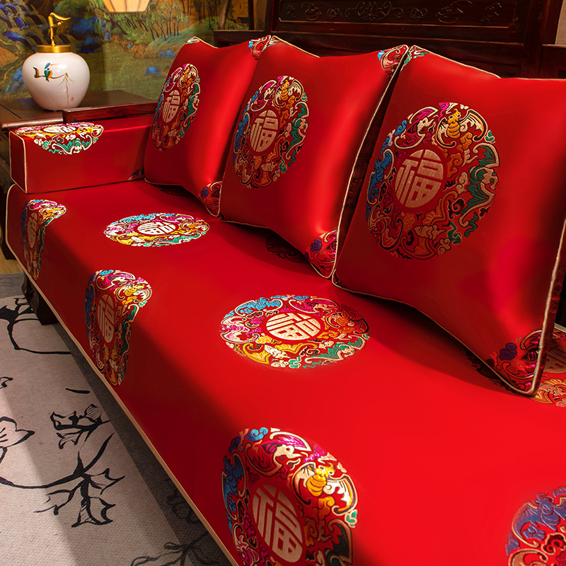 新中式沙发垫2025新款套罩巾盖布