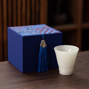 德化陶瓷【单茶杯满60ml霜白亮白】冰种玉瓷透明釉聚香杯中容量