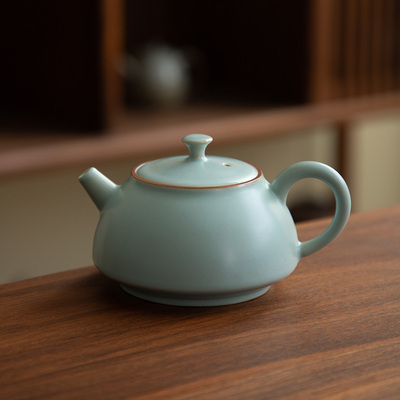 德化陶瓷茶壶泡茶家用 单壶 套装泡茶茶具汝窑中式内置滤网大容量