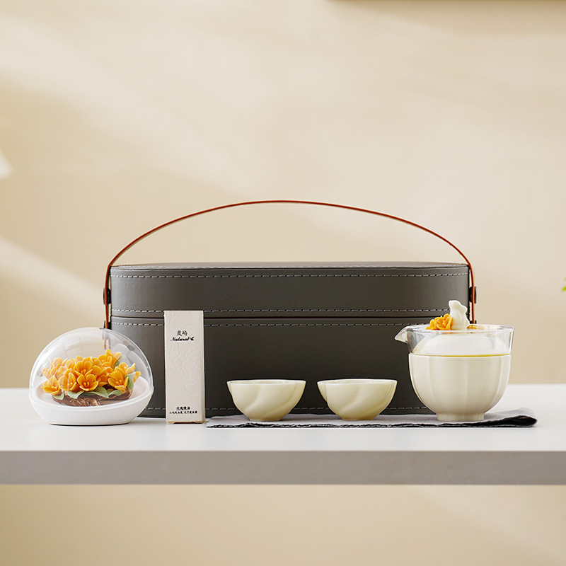 德化陶瓷旅行茶具陶瓷手捏1壶3杯