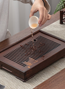 德化陶瓷【茶盘】蓄水式/竹木/一帆风顺/家用办公/茶台/轻便泡茶