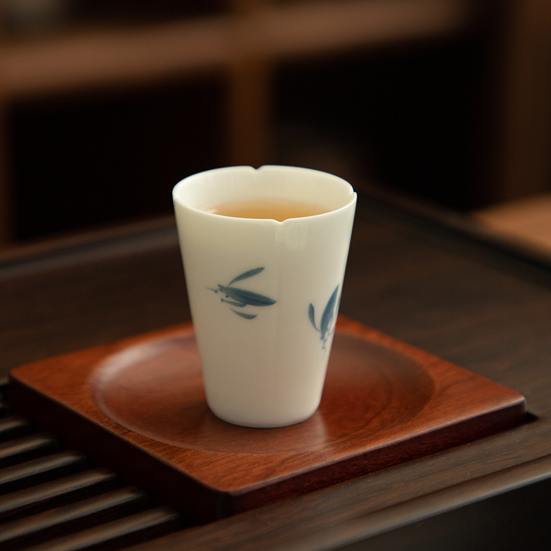 德化陶瓷田园风纯手绘茶杯