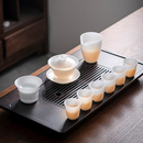 功夫泡茶专用喝茶家用高档轻奢盖碗冰种玉瓷霜白 德化陶瓷茶具套装
