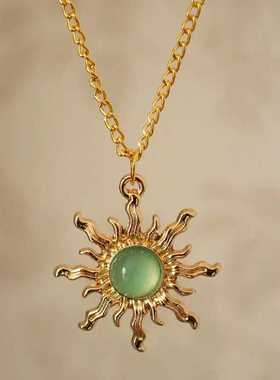 简约ins气质小众设计感太阳项链