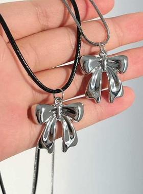 银色百搭少女风纯欲小众锁骨链