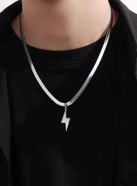 美式嘻哈街头新款金色锁骨链钛钢