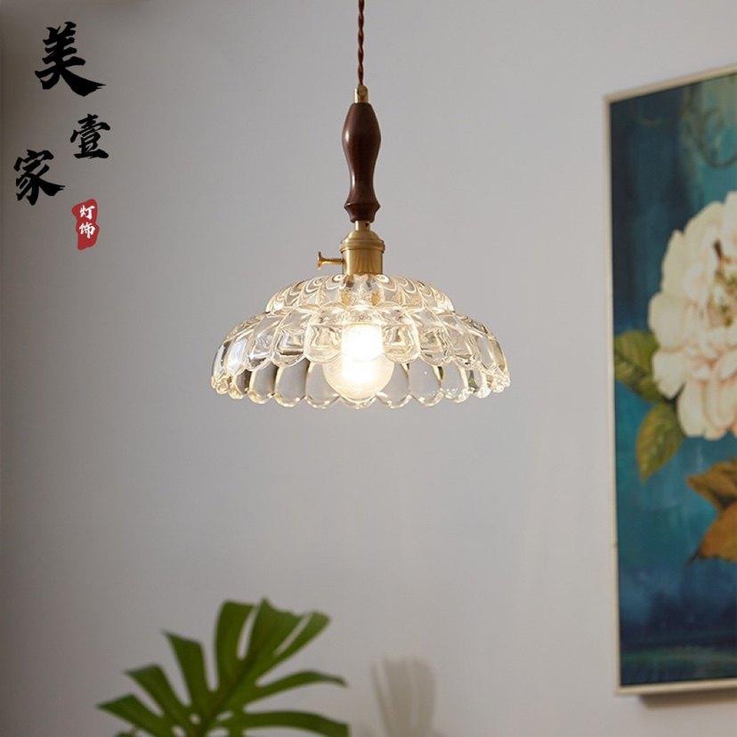 全铜美式复古餐厅小吊灯日式茶室玻璃中古vintage卧室床头吊灯具,家装灯饰光源,床头/玄关/吧台/过道吊灯,淘宝优惠券,粉丝福利购,淘宝优惠卷