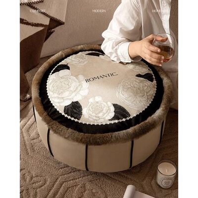 艾莎复古轻奢客厅坐墩阳台蒲团懒人地上坐垫榻榻米家用踏脚坐凳