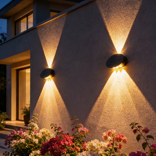 太阳能户外防水洗墙灯家用别墅庭院外围墙壁灯氛围装饰露台射灯