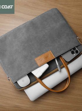 ACECOAT电脑包适用苹果笔记本macbook Pro13手提包华为14英寸联想Air15.6公文包平板袋皮质商务男士女款16