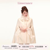 东京恋人 富贵千金风夹棉斗篷大衣可拆卸毛毛口袋秋冬毛毛围脖款