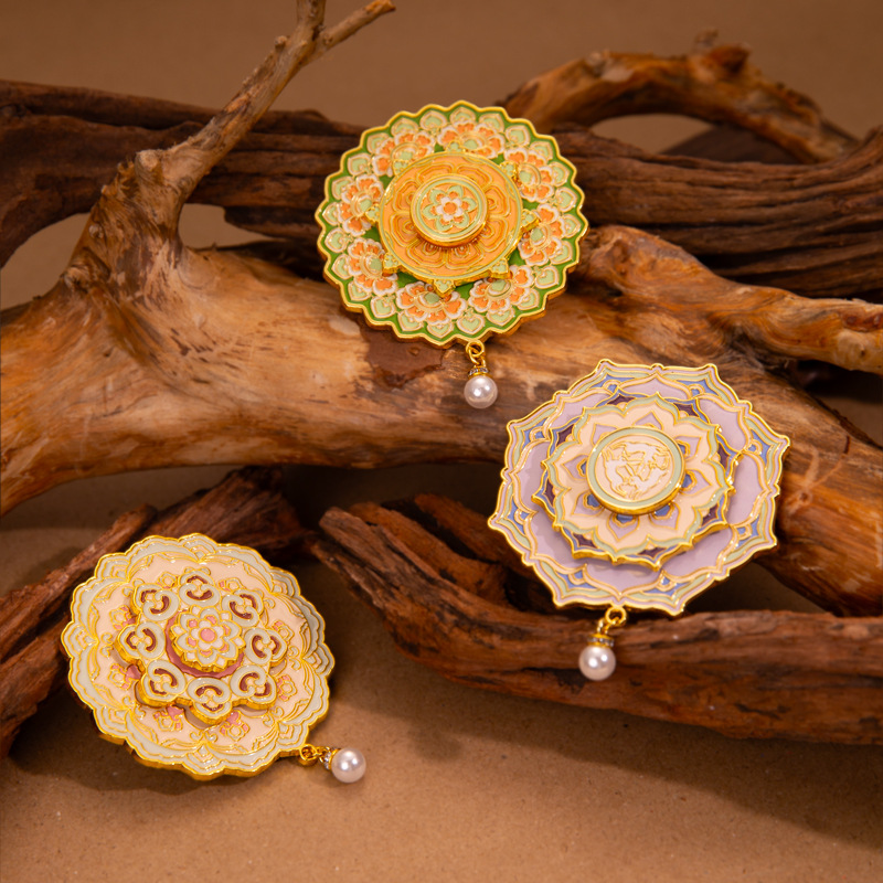 敦煌藻井纹旋转冰箱贴定制金属字绘景区博物馆纪念品创意形象企业