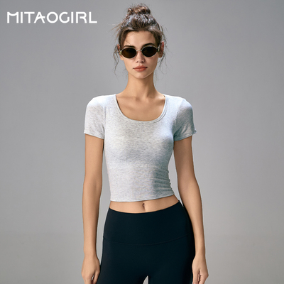 健身上衣女带胸垫外穿速干衣