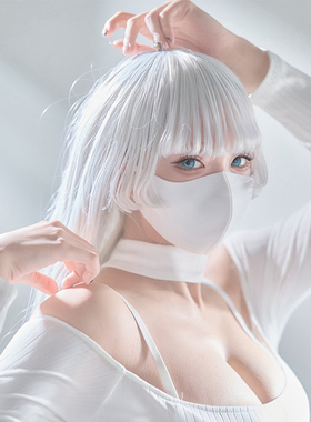 BOLOLI 暗黑风窒息恋物漆皮乳胶口罩3d立体剪裁cosplay写真摄影会