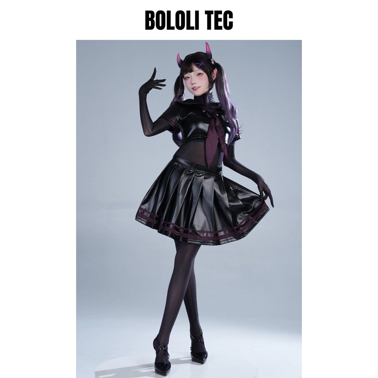 BOLOLITEC日本哑光漆皮连衣裙