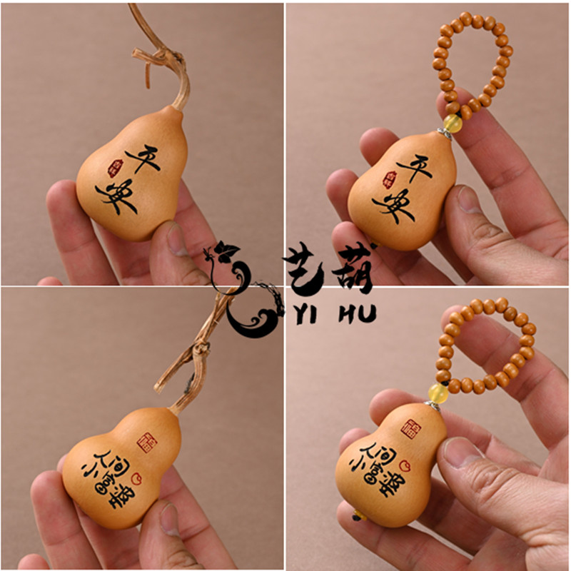 天然胖墩葫芦墨刻手持雕刻小葫芦