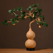 天然葫芦树发财树一根藤上七个葫芦娃家居装 饰乔迁商铺办公室摆件