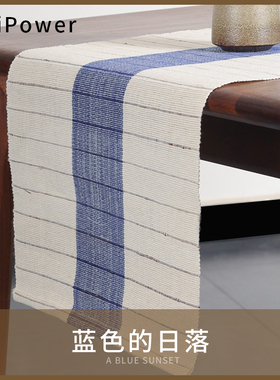 场iPower日式手工夏布茶席中式禅意五斗柜桌旗田园风茶几桌布定制