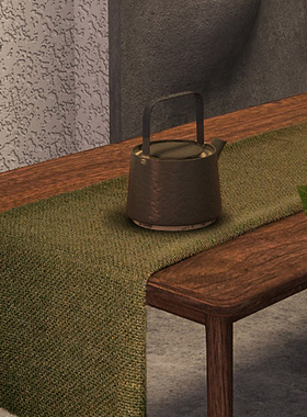 场iPower棉麻桌旗茶席茶旗柜旗床旗桌布双面大地色系定制