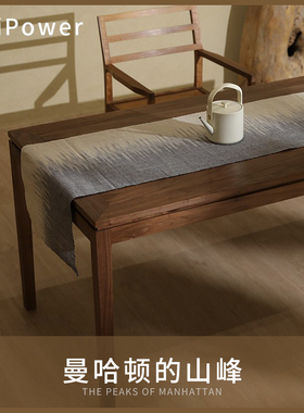 场iPower夏布粗布桌旗新中式禅意茶桌茶席日式茶室茶桌装饰定制