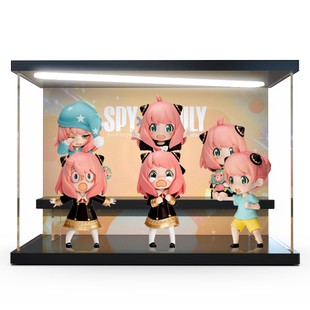 适用泡泡玛特 共鸣 间谍过家家阿尼亚手办盲盒场景防尘架展示柜