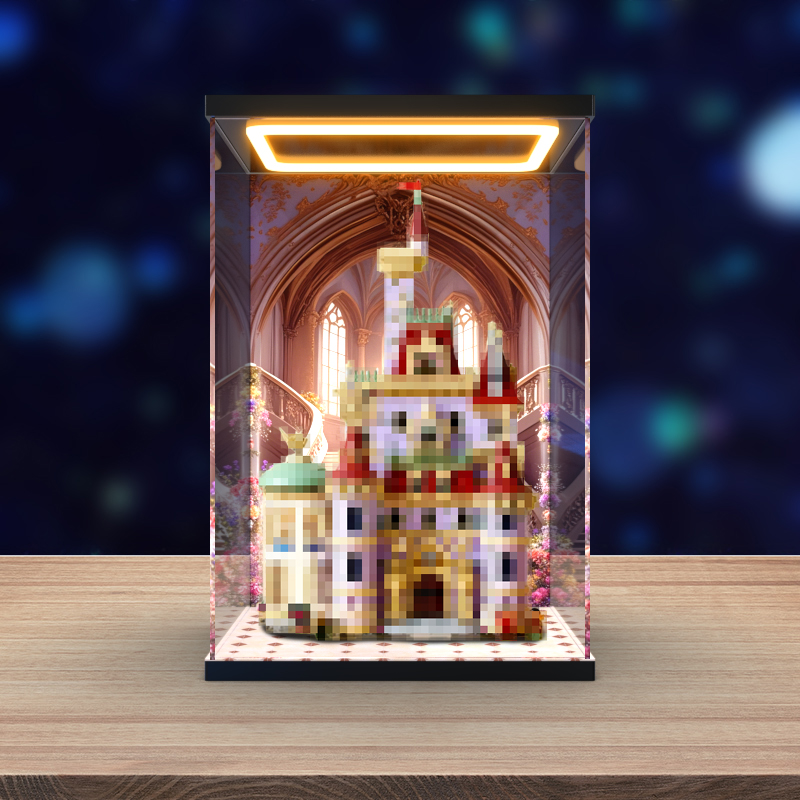展示柜适用乐高 43263美女与野兽城堡积木模型高透明灯光防尘架