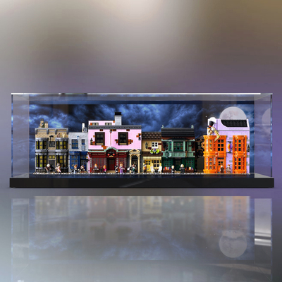 佳寻展示盒适用乐高75978 哈利波特对角巷积木模型透明免胶防尘罩