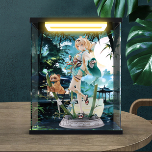 适用Claynel hololive 风真伊吕波手办 回型灯高清亚克力展示柜