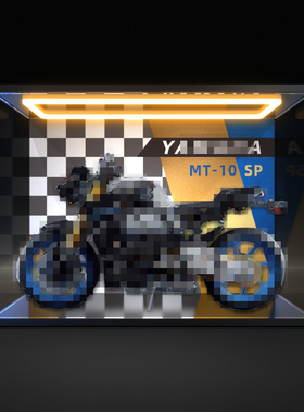 适用积木 42159 雅马哈摩托车 模型摆件回型灯防尘罩亚克力展示柜