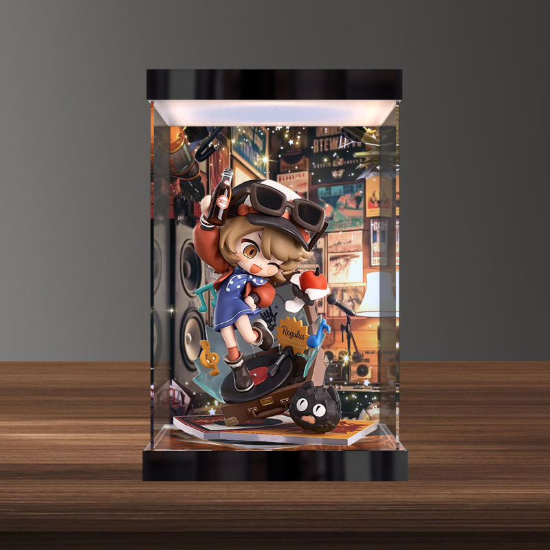 适用 GSC良笑社 Qset+重返未来1999 星锑 手办防尘罩灯箱款展示柜