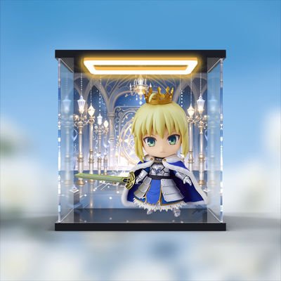 适用 命运冠位指定 阿尔托莉雅 真名开放 粘土人防尘罩灯光展示柜