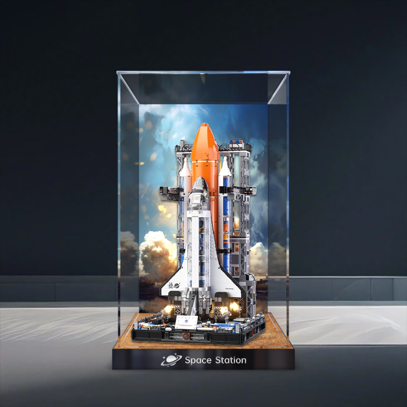 适用JAKI佳奇积木超级航天飞机益智拼装模型透明防尘亚克力展示柜