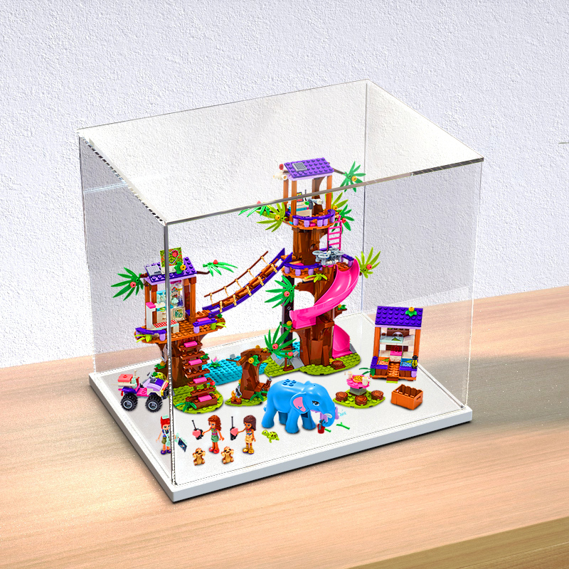 亚克力展示柜乐高41424 丛林营救基地积木玩具透明拼装模型防尘罩