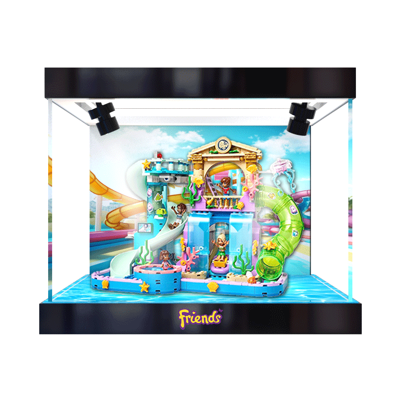 展示架适用乐高 42630心湖城水上乐园手办模型亚克力收纳防尘柜子