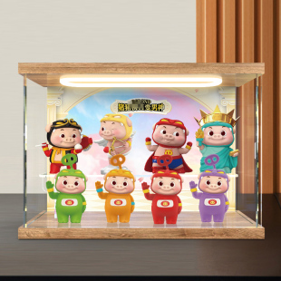 适用Toptoy百变男神ggbond手办猪猪侠第二代盲盒回型灯收纳展示柜