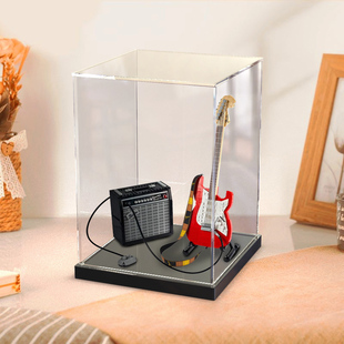 亚克力收纳盒乐高21329芬达吉他透明防尘罩模型拼装展示柜定制